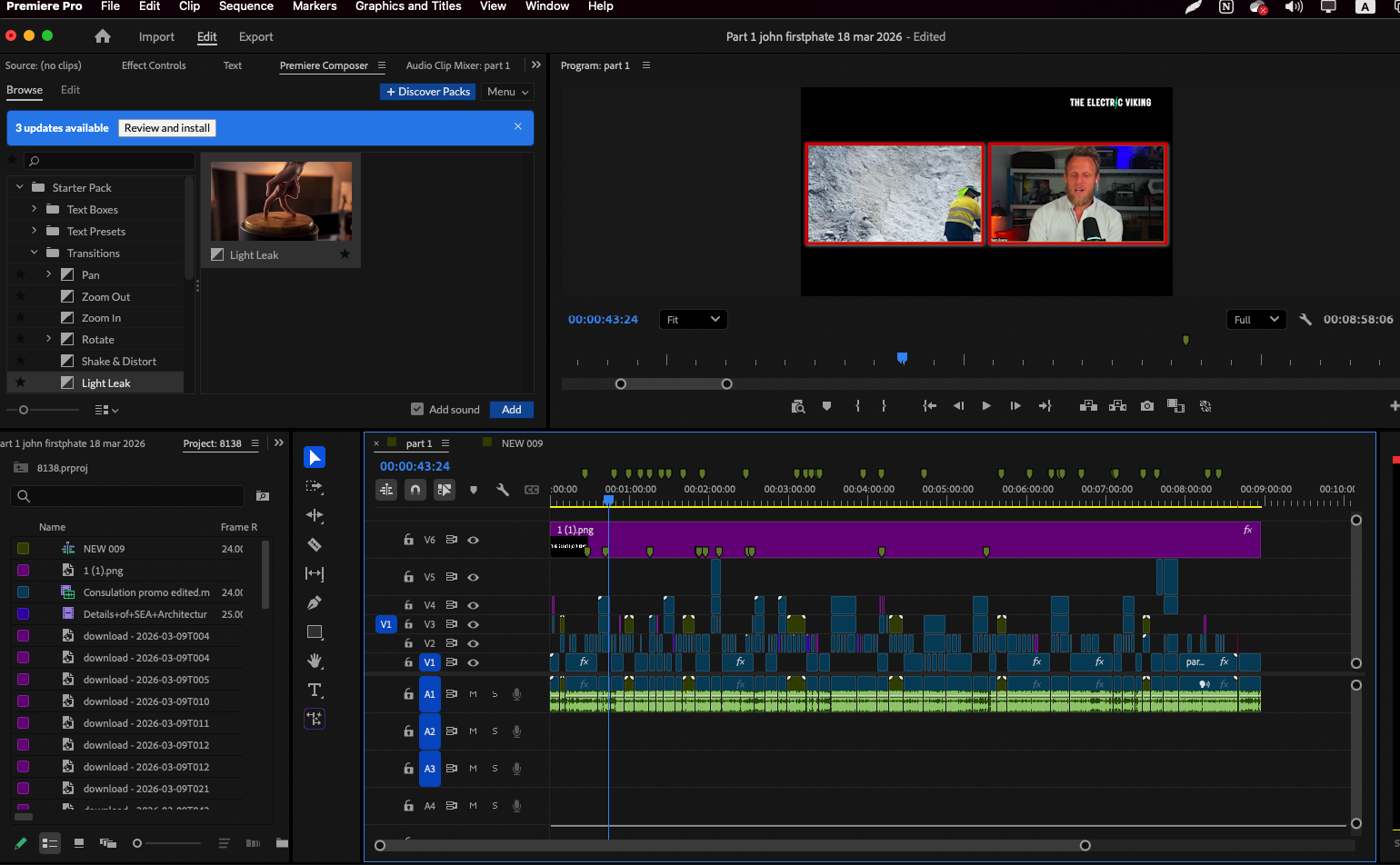 Audio mixing and video synchronization process